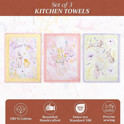 Maison d' Hermine Kitchen Towels Set of 3 100% Cotton 27.50" x 20" Reusable - Image 2