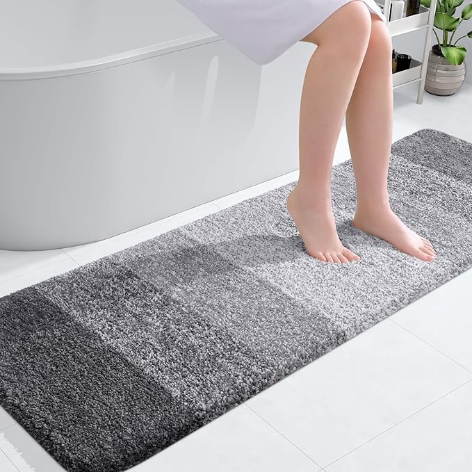 OLANLY Bathroom Runner Rugs 59x20, Extra Soft Absorbent Microfiber Bath Rugs by OLANLY
