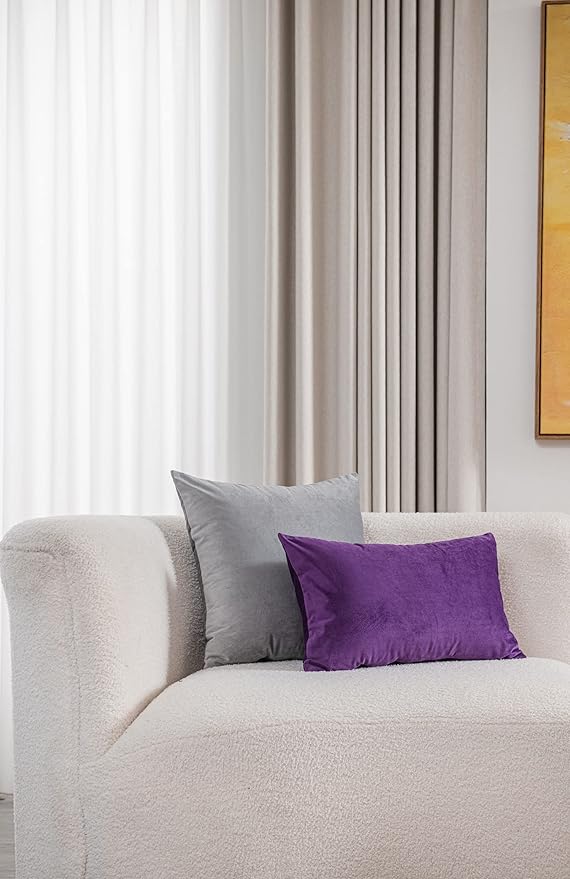 12x20 Throw Pillow Cases Purple: 2 Pack Cozy Soft Velvet Rectangular Decorative - Image 4