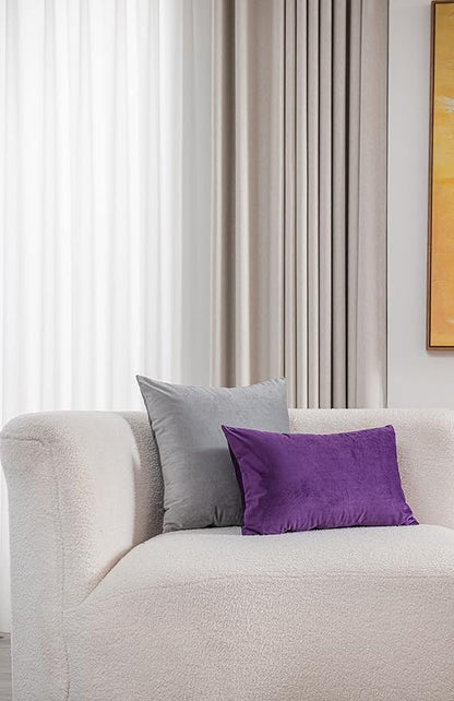 12x20 Throw Pillow Cases Purple: 2 Pack Cozy Soft Velvet Rectangular Decorative - Image 4