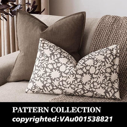 Foindtower Set of 2 Decorative Neutral Floral Throw Pillow Covers Accent - Image 4