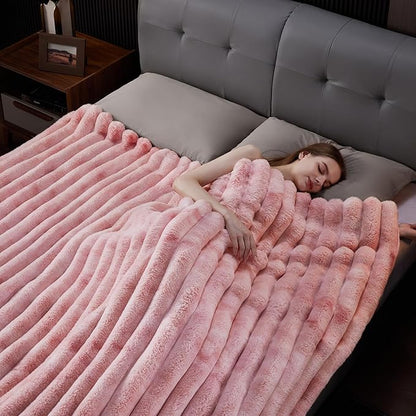 Fluffy Faux Fur Throw Blanket, Thick 1000GSM Soft Cozy Throw Blankets - Image 5
