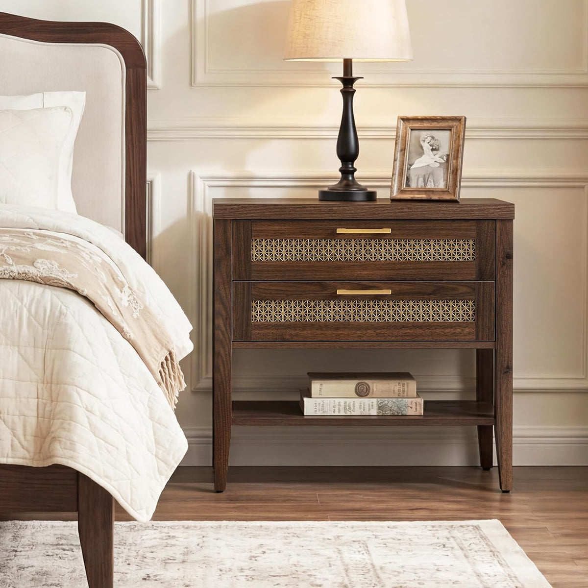 sicotas night stand set 2,rustic nightstand set of on a desk or shelf