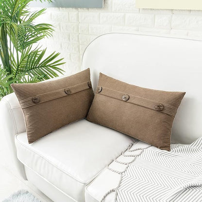 HWY 50 Taupe Chenille Throw Pillow Covers 12x20 Inch - Image 3