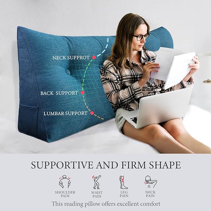 8 lbs Thickened Twin Headboard Pillow Wedge College Dorm Bed Pillow - Image 2