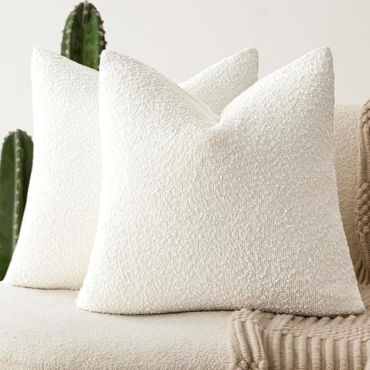 Foindtower Pack of 2, Decorative Textured Boucle Throw Pillow Covers Accent by Foindtower