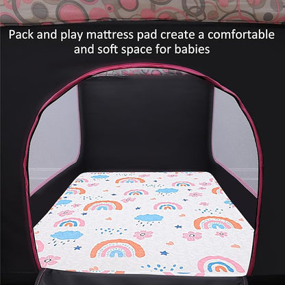 Quilted Pack n Play Sheet Fitted, Breathable Thick Pad - Image 7