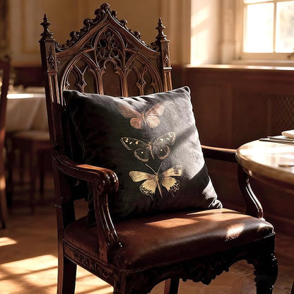 Vintage Victorian Gothic Butterfly Pillow Covers 18x18 Set of 2, Butterfly Room - Image 3
