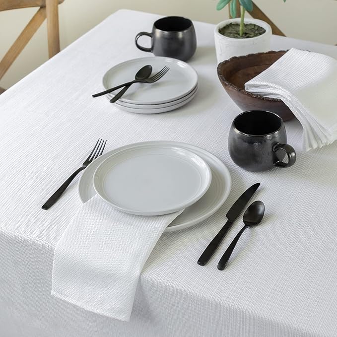Benson Mills Cameron Textured Fabric Table Cloth, - Image 5