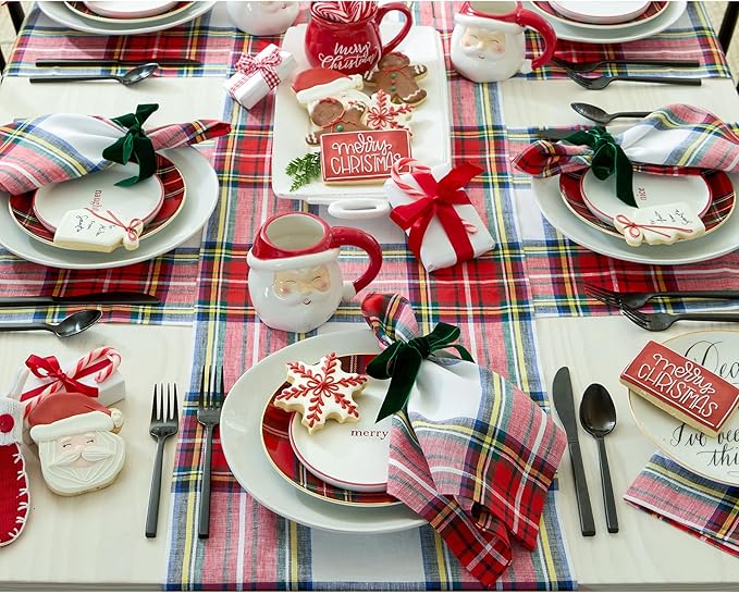 Solino Home Linen Plaid Table Runner 48 Inches - Image 9