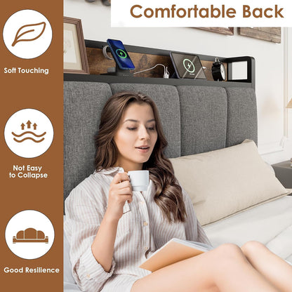 gaomon twin size bed frame with 2 drawers, package contents