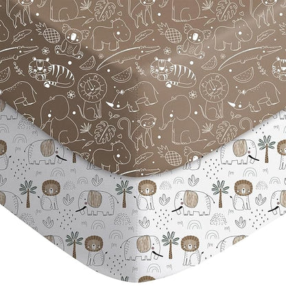 Baby Crib Sheets for Boys Girls Neutral, 2 Pack Crib Mattress Sheet for by Unknown
