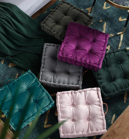 vctops Square Solid Color Velvet Seat Cushion - Image 4