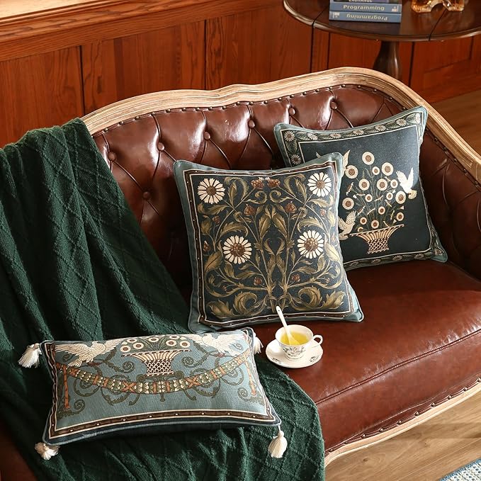 Green Throw Pillow Covers Set of 1, French Farmhouse - Image 5