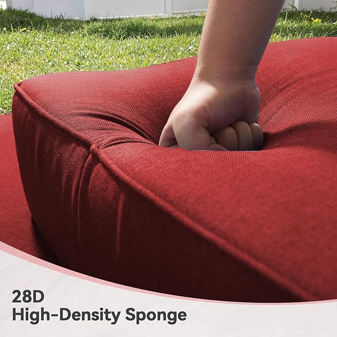 6" Thick Outdoor Cushions 24x24x6, 2-Set Deep Seat Patio Cushions - Image 9