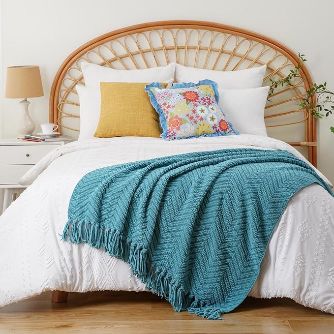 BATTILO HOME Teal Throw Blanket - Image 7