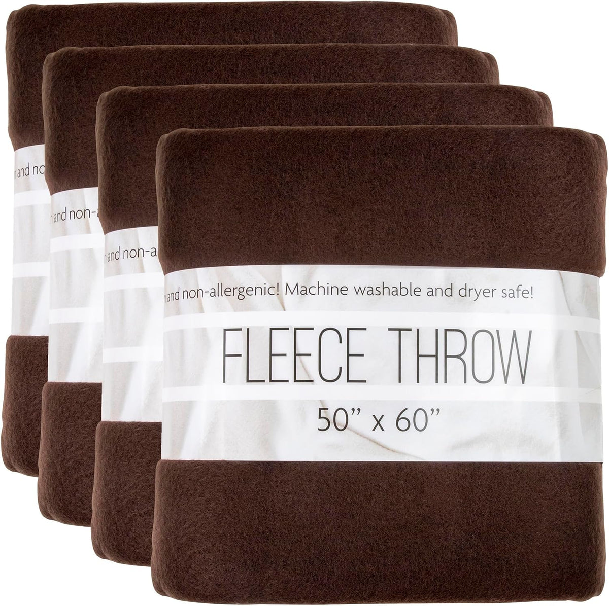 (24 pack) bulk fleece 50x60 throw blankets for shown in use