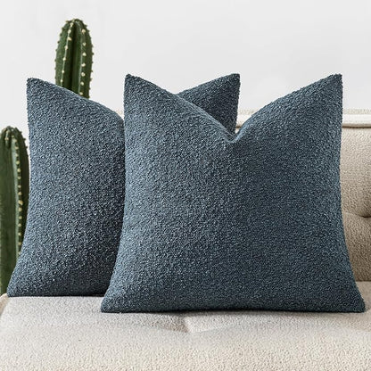 Woaboy Pack of 2 20x20 Inch Decorative Boucle Throw Pillow Covers Textured by Woaboy