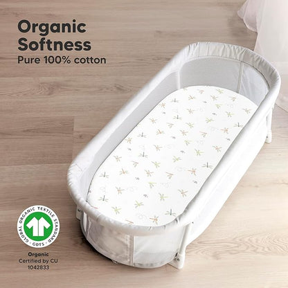 2-Pack Organic Bassinet Sheets for Girls, Boys - Image 2