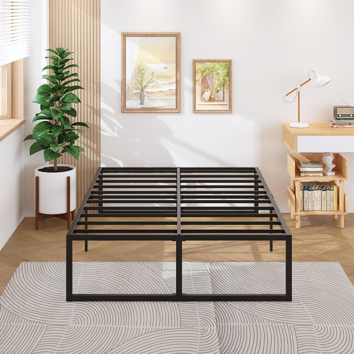 lutown-teen queen bed frame 18 inch with heavy, main product view