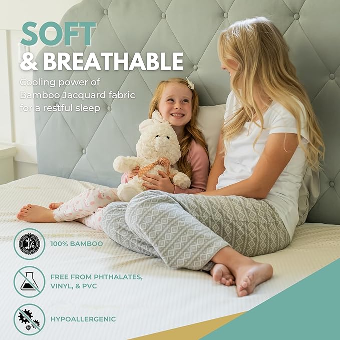 King Size 78x80” Premium Bamboo Waterproof Mattress Protector, 100% Viscose - Image 4