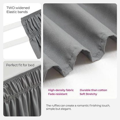 RIMELA Dorm Bed Skirt Twin XL 18 Inch Drop, Extra Long Wrap Around Elastic Bed - Image 5