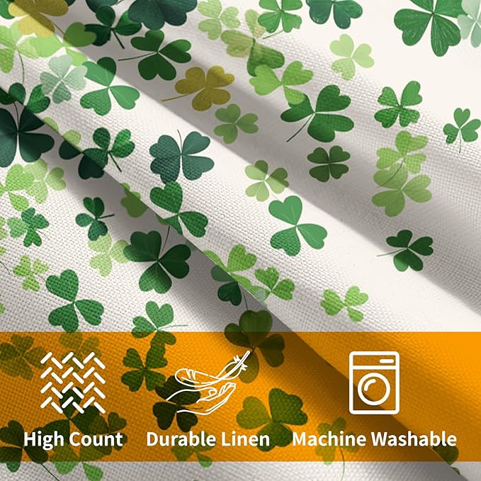 St. Patrick's Day Pillowcase 18x18 Inch 2 Pack Shamrocks Lucky Clover Throw - Image 4