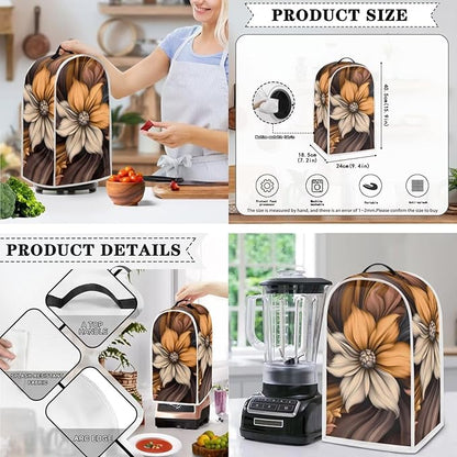 Vintage Flower Floral Pattern Appliance Covers Set Washable Kitchen Blender - Image 3