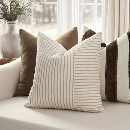 YCOLL Farmhouse Pillow Covers 22x22, Modern Accent Square Throw Pillow Covers - Image 3