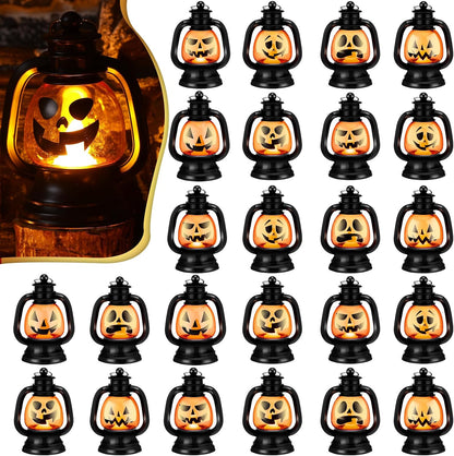 ROCEEI 24 Pcs Halloween Mini Pumpkin Lantern 3.54" Jack O Lantern
