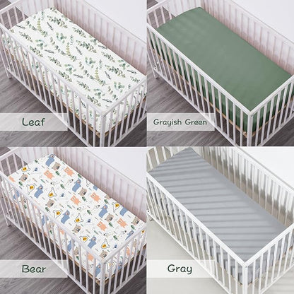 Bimocosy Crib Sheets 4 Pack, Baby Crib Sheets Fitted - Image 4