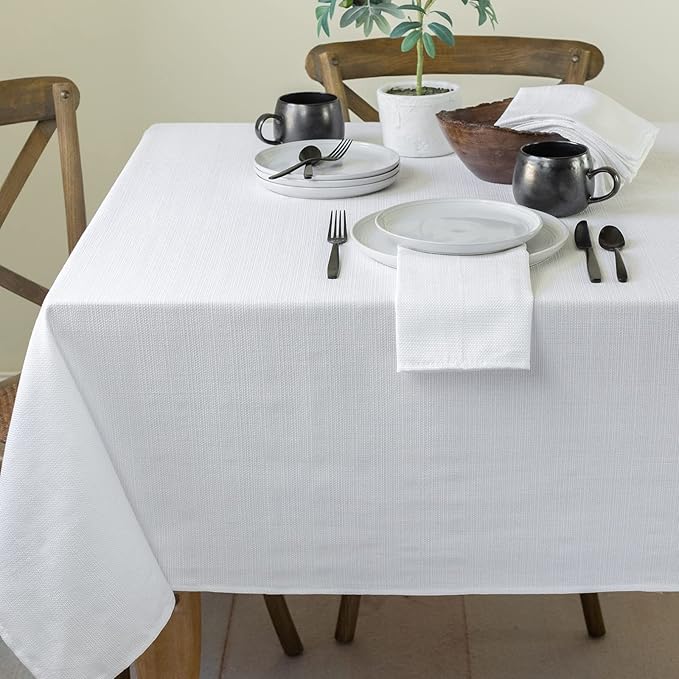 Benson Mills Cameron Textured Fabric Table Cloth, by BensonMills
