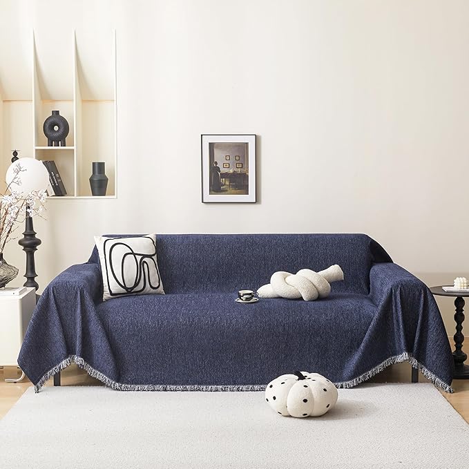 MEETSKY Blue Sofa Covers for 3 Cushion Couch Cover for L Shaped Sectional Sofa by MEETSKY