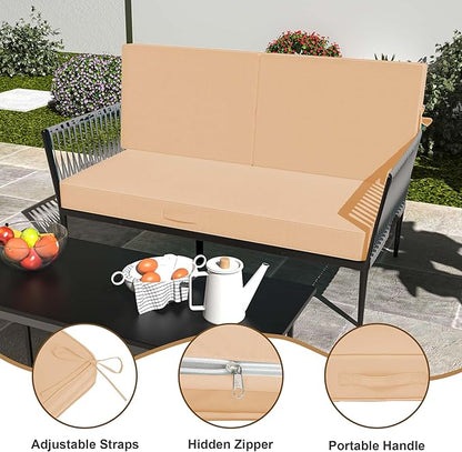 Outdoor Loveseat Cushion Set 46 x 26 Inch, Waterproof & Fade-Resistant Deep - Image 5