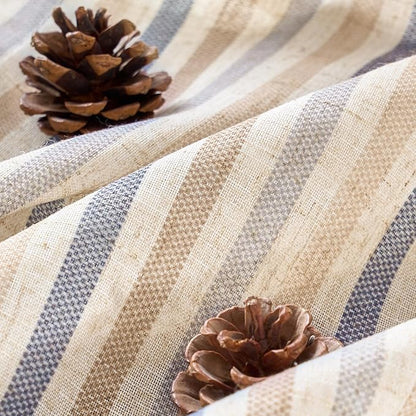 Vangao Linen Striped Blue Curtains Boho Tickingstripe Light Filtering Nursery - Image 3