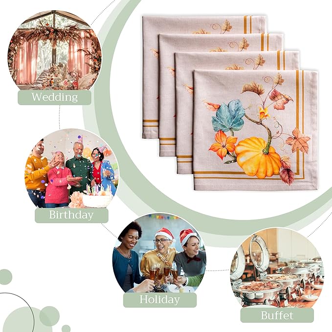 Maison d' Hermine Cloth Napkins Set of 4 100% Cotton - Image 6