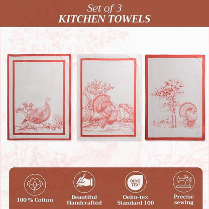 Maison d' Hermine Kitchen Towels Set of 3 100% Cotton 20" x 27.5" Reusable - Image 2