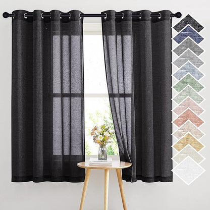 NICETOWN Black Semitransparent Sheer Curtains by NICETOWN