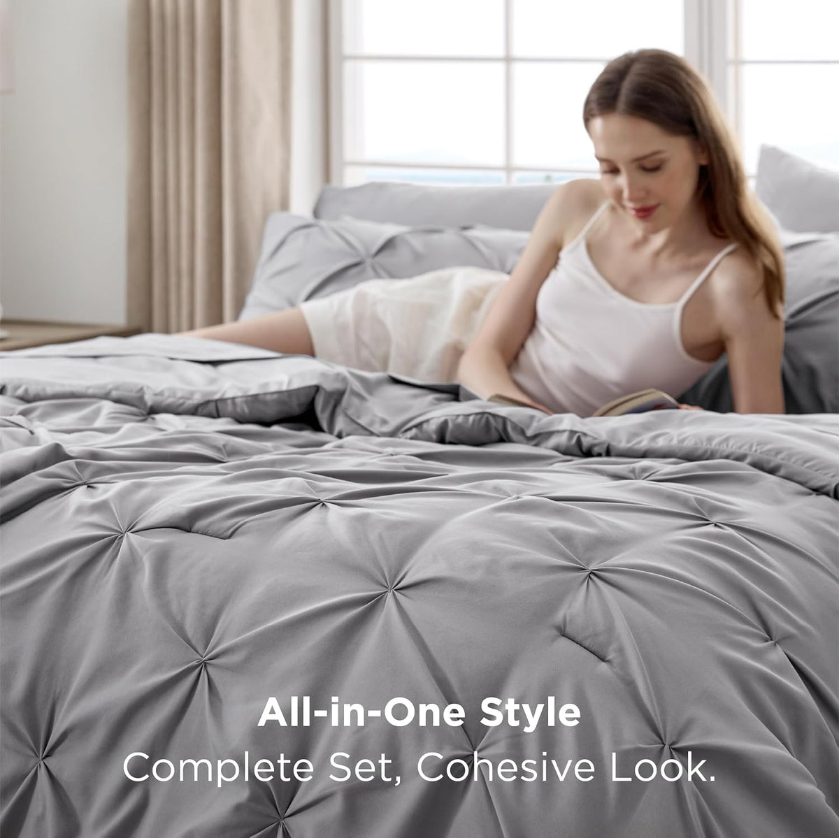 bedsure 7-piece full size comforter sets & sheets, package contents