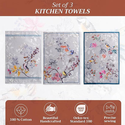 Maison d' Hermine Kitchen Towels Set of 3 100% Cotton 20" x 27.5" Reusable - Image 2