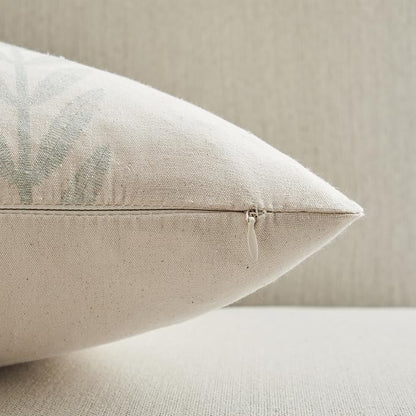 100% Cotton Farmhouse Leaves Throw Pillow Covers Set of 2, 16x16 Inch Mixed - Image 3