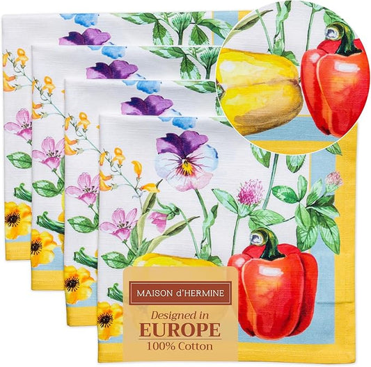 Maison d' Hermine Cloth Napkins Set of 4 100% Cotton Everyday Reusable Square by MaisondHermine