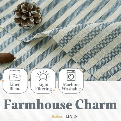 jinchan Striped Linen Kitchen Curtains - Image 7