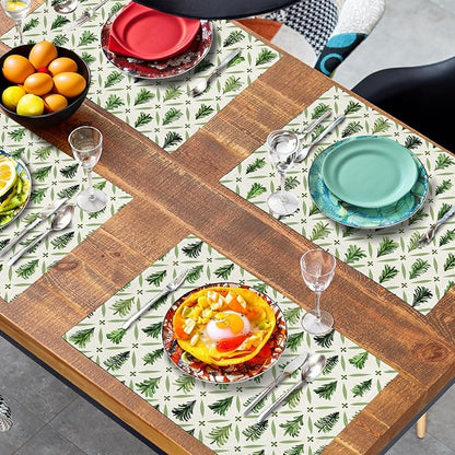 Sage Green Pine Tree Christmas Placemats Set of 4 Xmas Farmhouse Rustic Style - Image 7