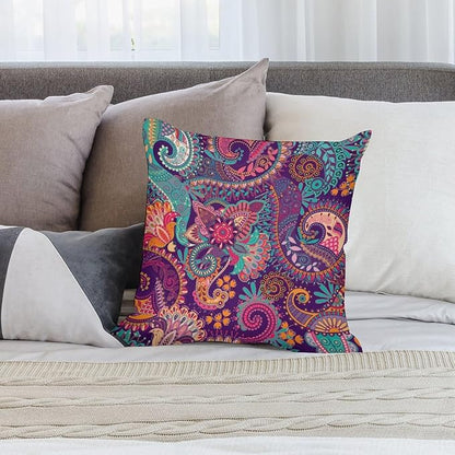 Indian Boho Pillowcases Mandala Design Colorful Floral Style, 20x20 Inch Square - Image 5