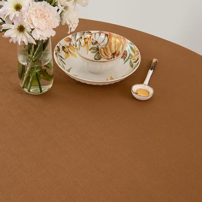 maxmill Fall Tablecloth Linen Looking Texture Stain Resistant Waterproof - Image 5