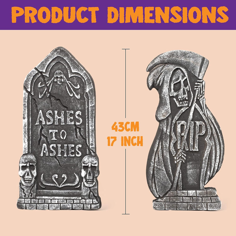 JOYIN 17” Halloween Tombstones For Graves Decorations Outdoor (5 Pack), Foam ...