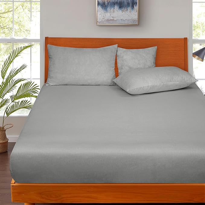 ROYALE LINENS 300 Thread Count 100% Long Staple Combed Cotton Fitted Sheet Queen - Image 5