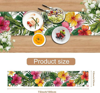 Exotic Beauty Table Runner – 13x72 Inch Tropical Hibiscus Floral Table Decor - Image 3