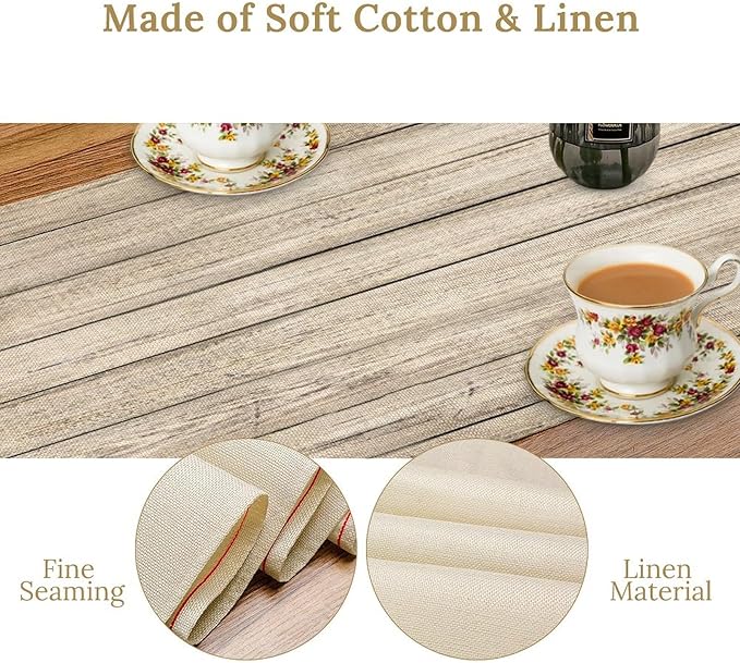 Rustic Wood Table Runner Wooden Board Background Vintage Planks Picture Art - Image 5
